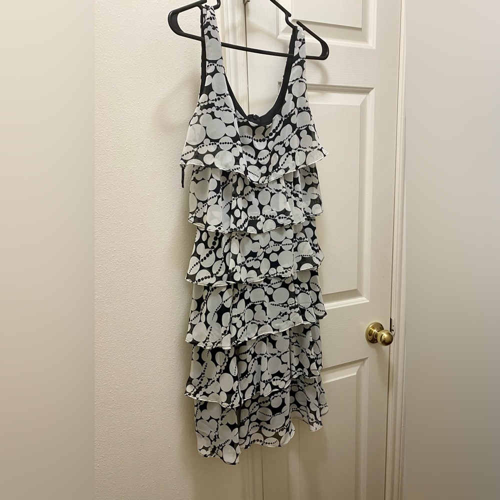 Scarlett Monochrome Layered Midi Dress